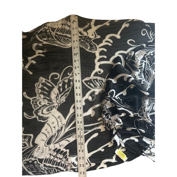 Natasha Black & Beige Butterfly Print Viscose Scarf Shawl Wrap - Picture 6 of 6